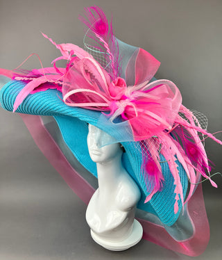 TURQUOISE FLOPPY WITH PINK BOW