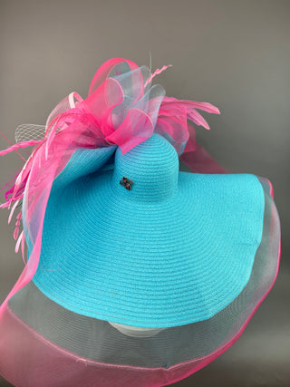 TURQUOISE FLOPPY WITH PINK BOW
