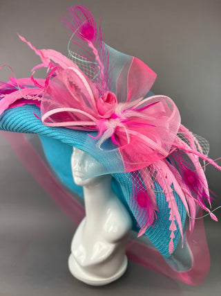 TURQUOISE FLOPPY WITH PINK BOW