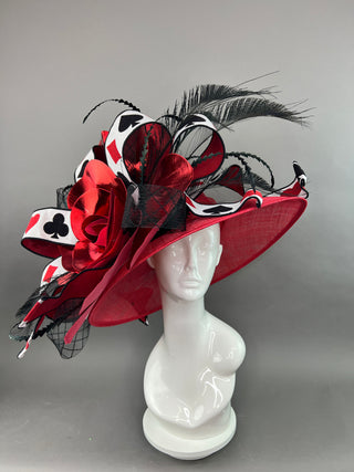 LUCK BE A LADY RED ROUND BRIM HAT
