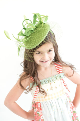 Girls Fascinator with Veil - The Hat Hive