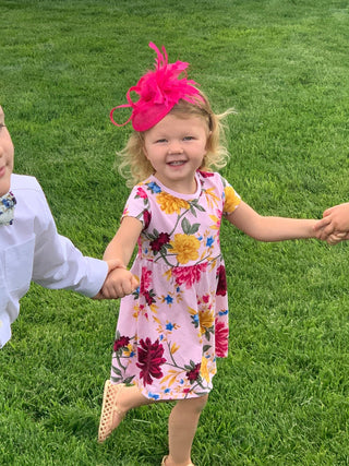 Girls Pink Fascinator - Little Miss Haleigh - The Hat Hive