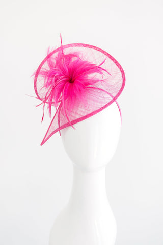 Fuschia  Fascinator, Womens Tea Party Hat, Church Hat, Derby Hat, Fancy Hat, Bachelorette Hat, Tea Party Hat, wedding hat