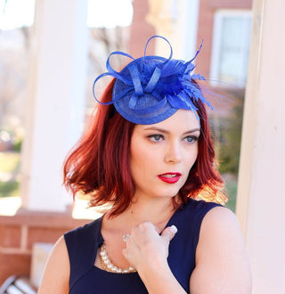 Royal Blue Fascinator, Tea Party Hat, Church Hat, Kentucky Derby Hat, British Hat, Wedding hat, Blue Fascinator, womens hat, Royal Hat