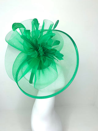 Green Mesh Fascinator, Women's Tea Party Hat, Church Hat, Derby Hat, Fancy Hat, Green Hat, Tea Party Hat, wedding hat