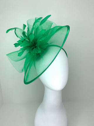 Green Mesh Fascinator, Women's Tea Party Hat, Church Hat, Derby Hat, Fancy Hat, Green Hat, Tea Party Hat, wedding hat