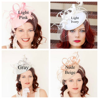 Hot Pink Fascinator with Veil, Tea Party Hat, Church Hat, Kentucky Derby Hat, Fancy Hat, Pink Hat, Tea Party Hat, wedding hat, British Hat