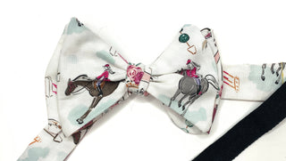 Horse Jockey Derby Theme Mens Reversible Bow Tie