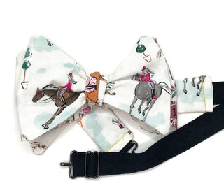 Horse Jockey Derby Theme Mens Reversible Bow Tie
