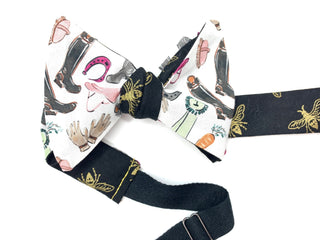 Gold Bee Derby Theme Mens Reversible Bow Tie
