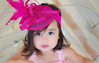 Mommy & Me Fascinators , Infant - 2 year old set on stretchy headband, Tea Party Hats, Kentucky Derby Hat, Fancy Hat, Pink Hat, wedding hat