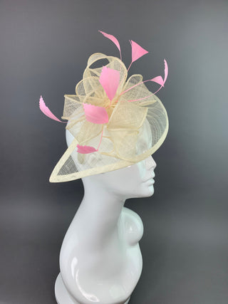 Ivory Fascinator, Womens Tea Party Hat, Church Hat, Kentucky Derby Hat, Fancy Hat, Ivory Hat, Tea Party Hat, wedding hat, British Hat
