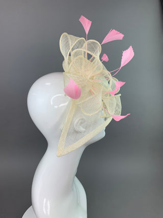 Ivory Fascinator, Womens Tea Party Hat, Church Hat, Kentucky Derby Hat, Fancy Hat, Ivory Hat, Tea Party Hat, wedding hat, British Hat