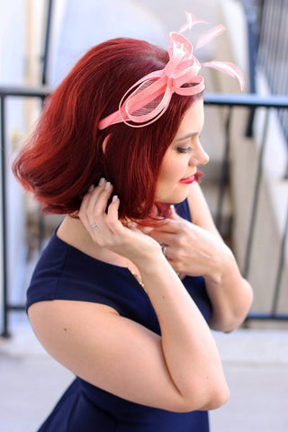 Coral Fascinator, Tea Party Hat, Church Hat, Derby Hat, Fancy Hat, Pink Hat, Wedding Hat, British Hat, Coral Hat