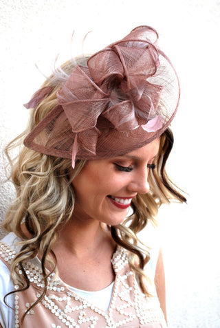 Blush Pink Fascinator, Women's Tea Party Hat, Church Hat, Derby Hat, Fancy Hat, Pink Hat, Tea Party Hat, wedding hat