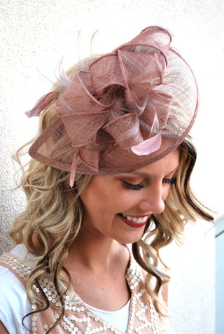 Blush Pink Fascinator, Women's Tea Party Hat, Church Hat, Derby Hat, Fancy Hat, Pink Hat, Tea Party Hat, wedding hat