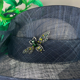 Navy and kelly green Kentucky Derby Hat