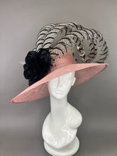 Load image into Gallery viewer, Blush Pink Hat with lady Amherst Feathers