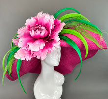 Load image into Gallery viewer, FUCHSIA PINK FLOPPY FLORAL HAT