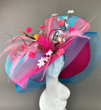 Load image into Gallery viewer, FUCHSIA AND TURQUOISE FLOPPY HAT