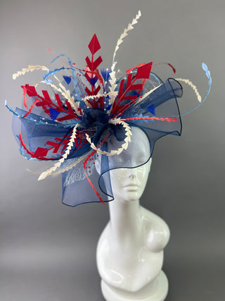 RED WHITE AND BLUE HATINATOR FASCINATOR