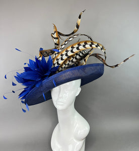 NAVY FLIPPED BRIM WITH LADY AMHERST FEATHERS