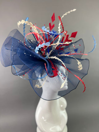 RED WHITE AND BLUE HATINATOR FASCINATOR