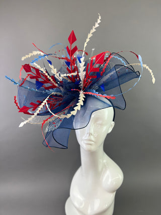 RED WHITE AND BLUE HATINATOR FASCINATOR