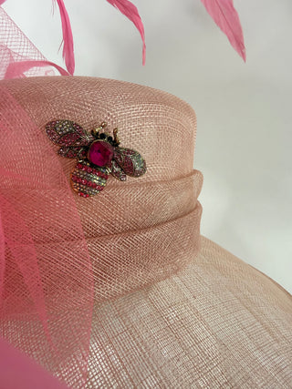 PINK FLORAL BLOOM ROUND BRIM HAT