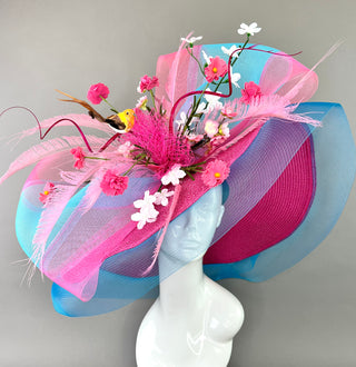 FUCHSIA AND TURQUOISE FLOPPY HAT