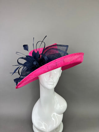 FUCHSIA AND NAVY BLOOM HAT