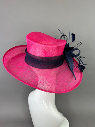 FUCHSIA AND NAVY BLOOM HAT