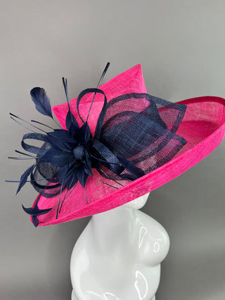 FUCHSIA AND NAVY BLOOM HAT