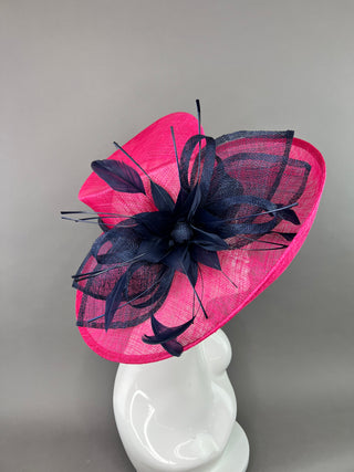 FUCHSIA AND NAVY BLOOM HAT