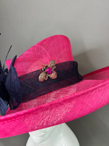 FUCHSIA AND NAVY BLOOM HAT