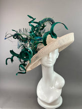 Load image into Gallery viewer, NUDE AND GREEN PEACOCK FLIPPED BRIM HAT