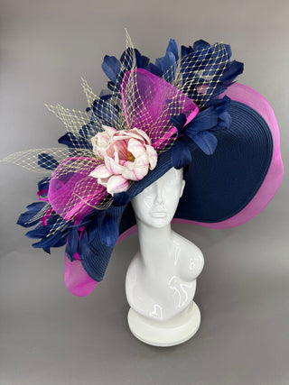 Womens wide brim Kentucky Derby Hat