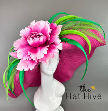 Load image into Gallery viewer, FUCHSIA PINK FLOPPY FLORAL HAT