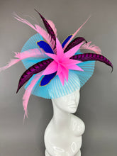 Load image into Gallery viewer, TURQUOISE FASCINATOR WITH SHADES OF PINK