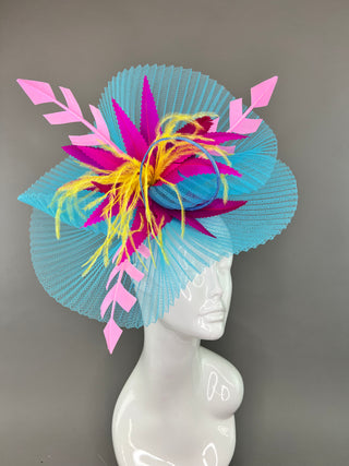 TURQUOISE CRINOLINE FASCINATOR