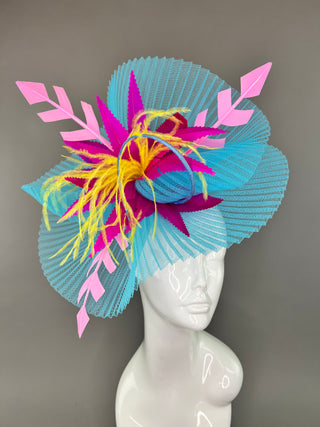 TURQUOISE CRINOLINE FASCINATOR