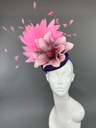 PINK AND PURPLE FASCINATOR