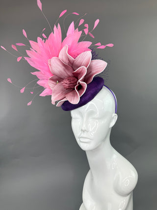 PINK AND PURPLE FASCINATOR