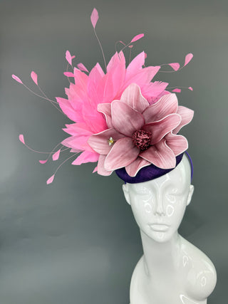 PINK AND PURPLE FASCINATOR
