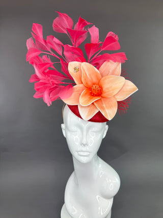 RED AND PINK WATERMELON FASCINATOR
