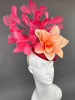 RED AND PINK WATERMELON FASCINATOR