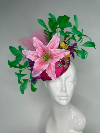 FUCHSIA AND LIGHT PINK LILLY FASCINATOR