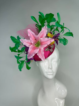 FUCHSIA AND LIGHT PINK LILLY FASCINATOR