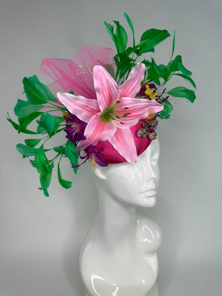 FUCHSIA AND LIGHT PINK LILLY FASCINATOR