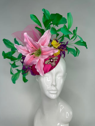 FUCHSIA AND LIGHT PINK LILLY FASCINATOR